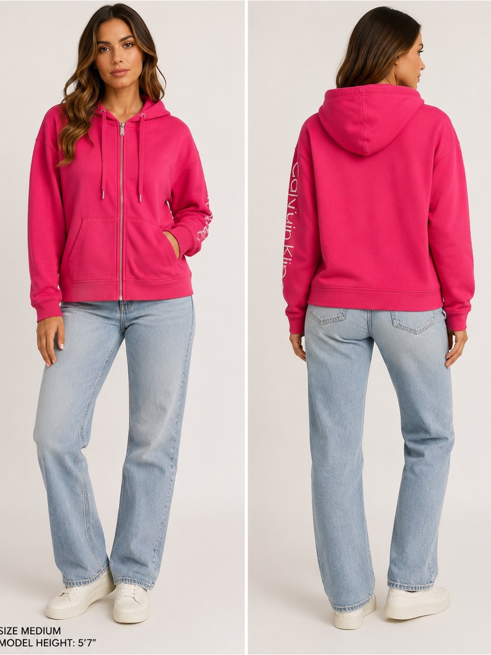Calvin Klein Pink Performance Zip Hoodie